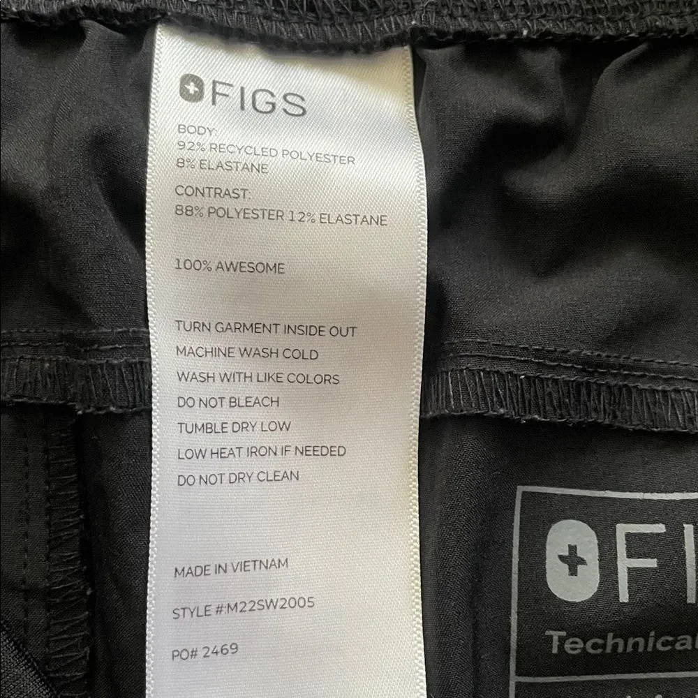 Figs Black Scrub Shorts Sz XL